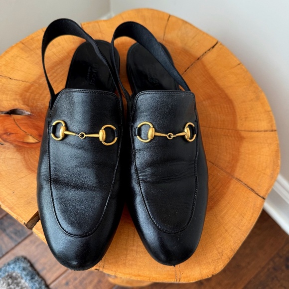 Pre-Loved Gucci Women's Slingback Horse Bit Loafers Size 38.5 - Picture 1 of 7